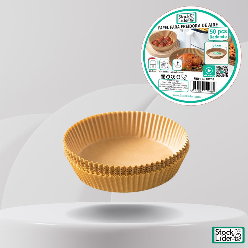 Papel Freidora de Aire Redondo (25cm) 50 UD