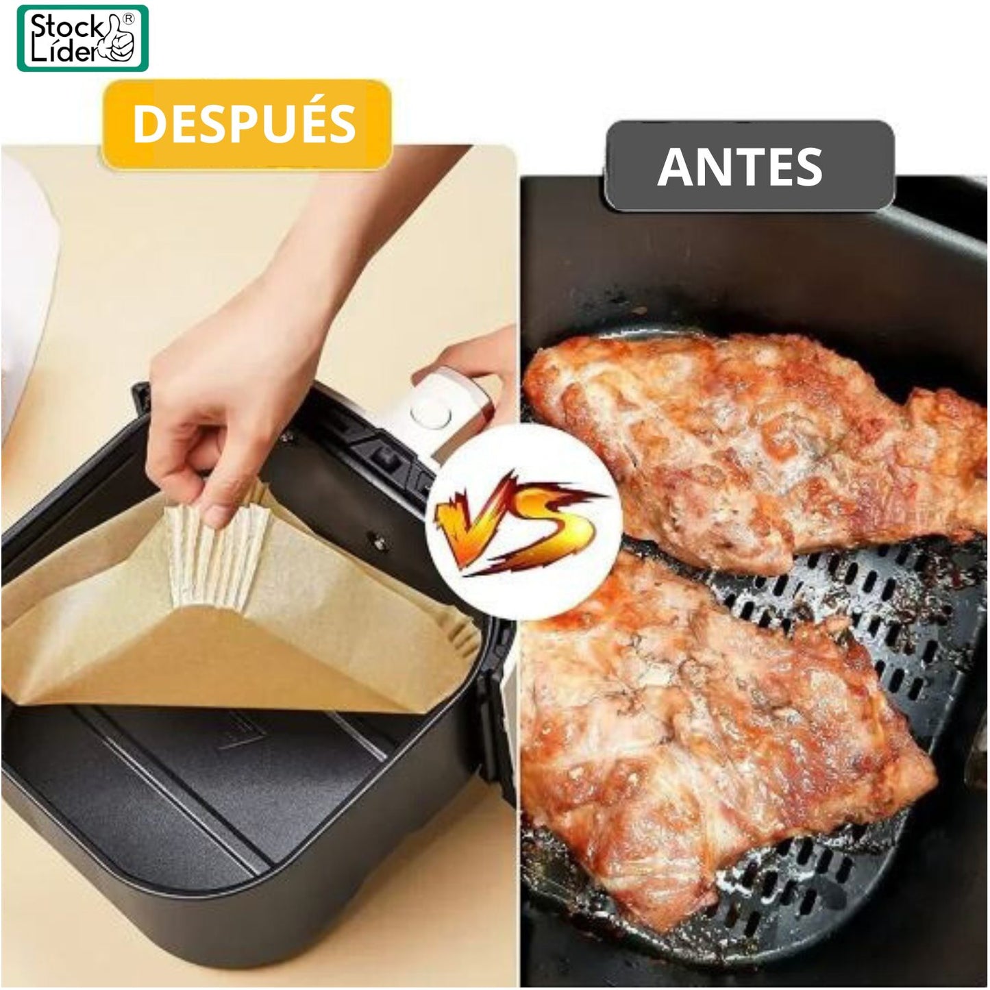 Papel Freidora de Aire Redondo (25cm) 50 UD