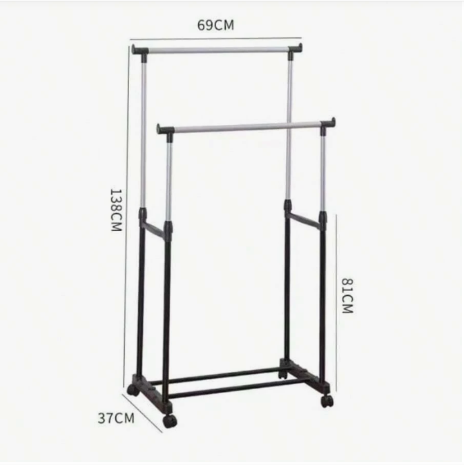 Perchero Doble con Ruedas