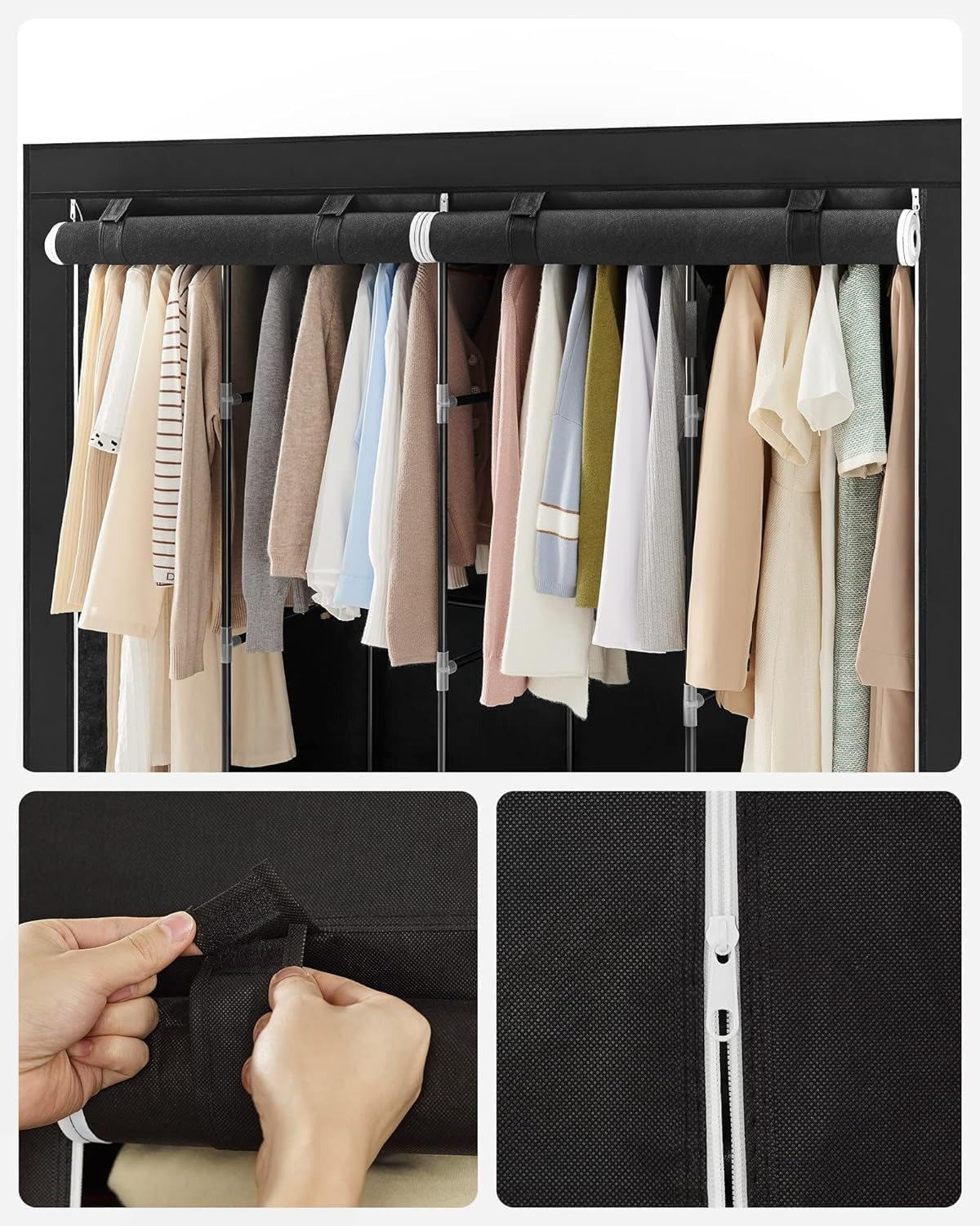 Armario plegable | Organizador de ropa portátil de tela con 10 compartimentos