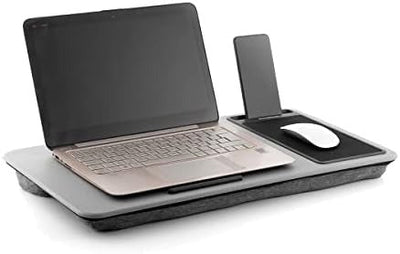 Escritorio portátil para ordenador con cojín XL, Gris, Mediano